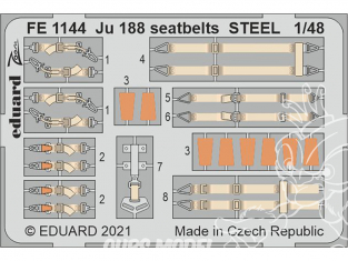 EDUARD photodecoupe avion FE1144 Harnais métal Junkers Ju 188 Revell 1/48