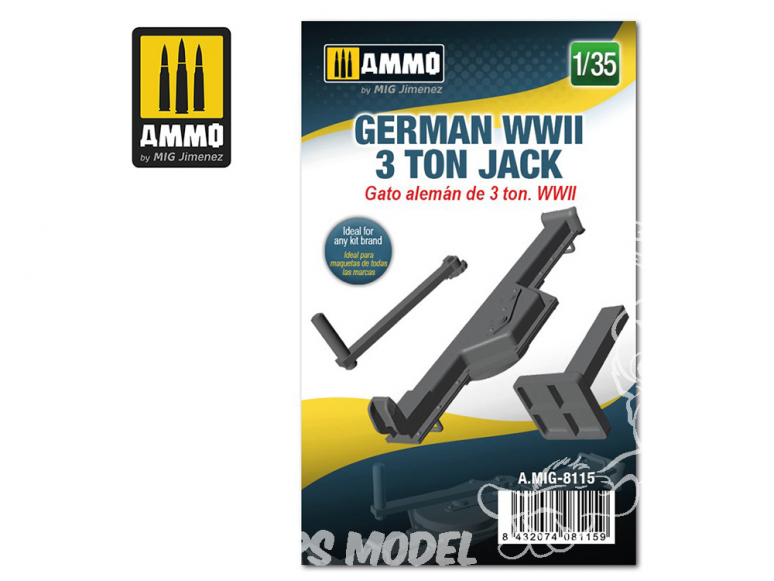 Ammo Mig accessoire 8115 Cric Jack 3 Tonnes Allemand WWII 1/35