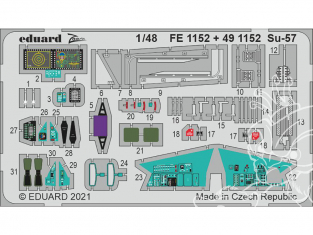 EDUARD photodecoupe avion 491152 Amélioration Sukhoi Su-57 Zvezda 1/48