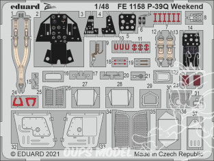 EDUARD photodecoupe avion FE1158 Zoom amélioration P-39Q WeekEnd Eduard 1/48