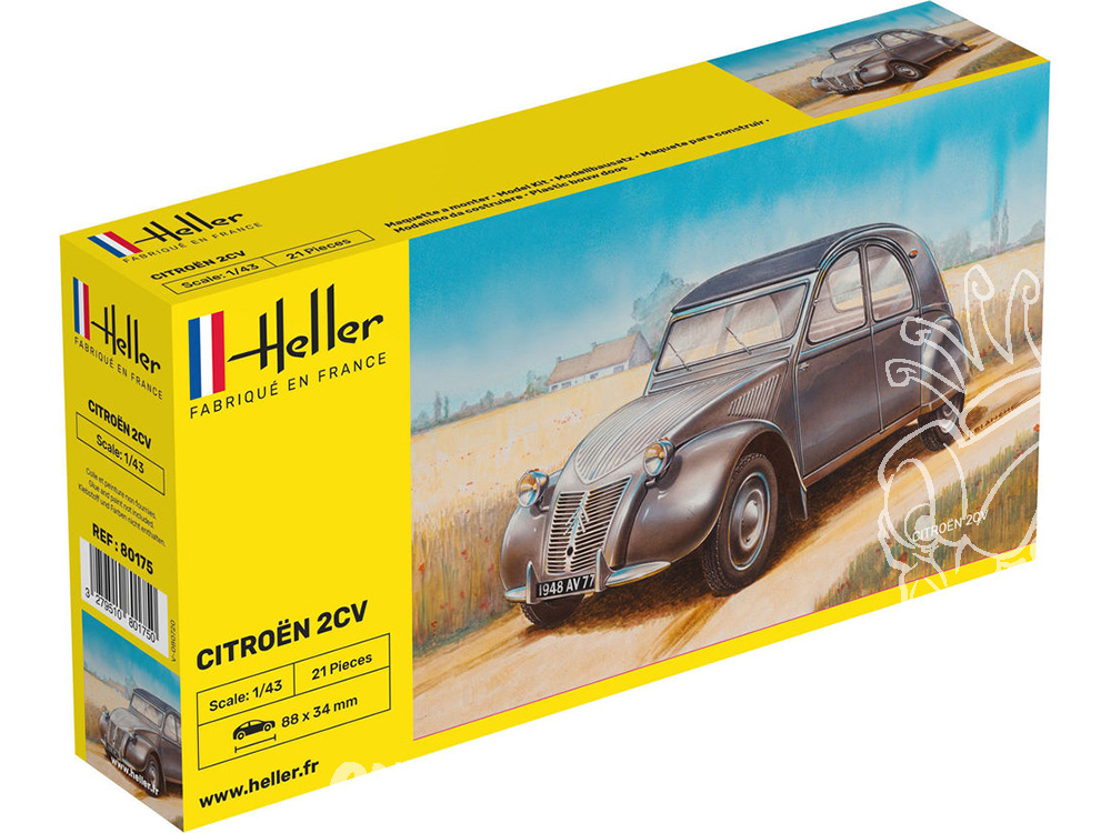 Maquette voiture Heller 1/24 80767 Citroën 2CV décos spéciales