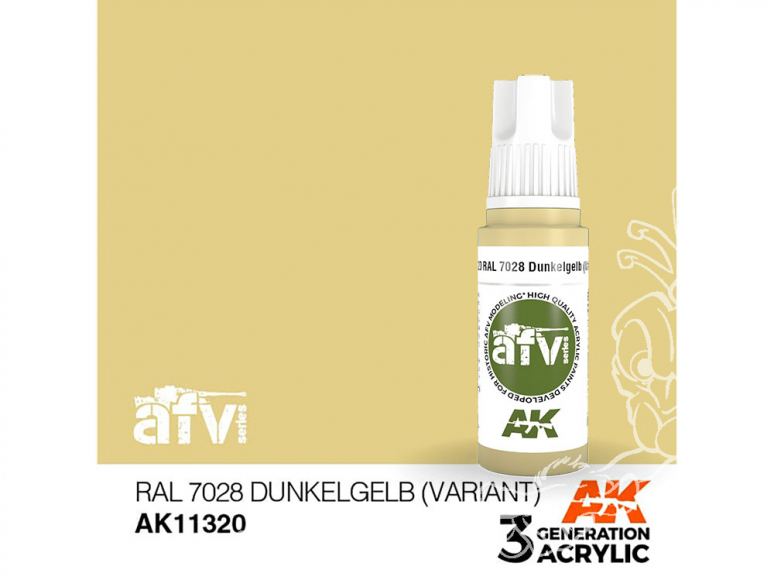 Ak interactive peinture acrylique 3G AK11320 RAL 7028 JAUNE FONCÉ (VARIANT) 17ml AFV