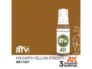 Ak interactive peinture acrylique 3G AK11337 Nº6 JAUNE TERRE (FS30257) 17ml AFV