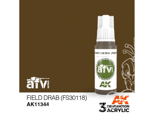 Ak interactive peinture acrylique 3G AK11344 FIELD DRAB (FS30118) 17ml AFV