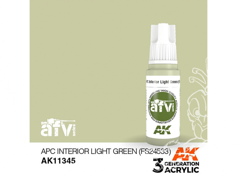 Ak interactive peinture acrylique 3G AK11345 APC INTÉRIEUR VERT CLAIR (FS24533) 17ml AFV