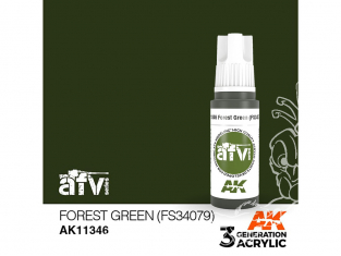 Ak interactive peinture acrylique 3G AK11346 VERT FORÊT (FS34079) 17ml AFV