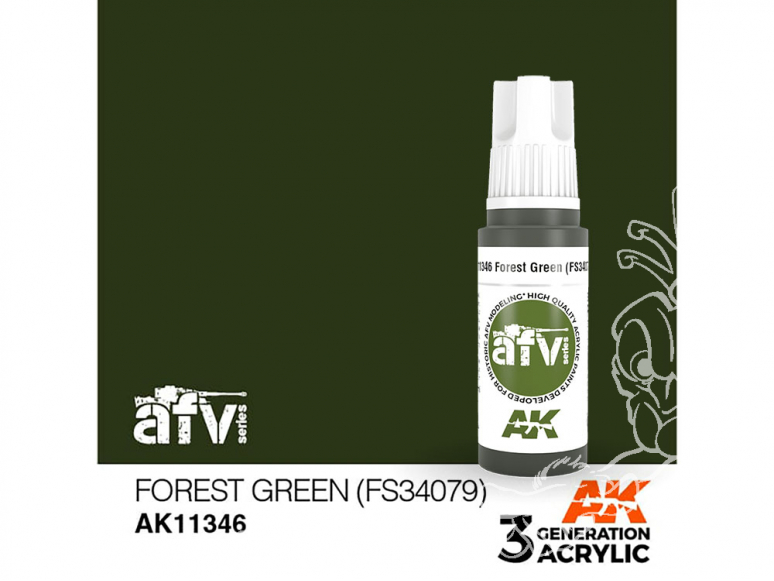 Ak interactive peinture acrylique 3G AK11346 VERT FORÊT (FS34079) 17ml AFV