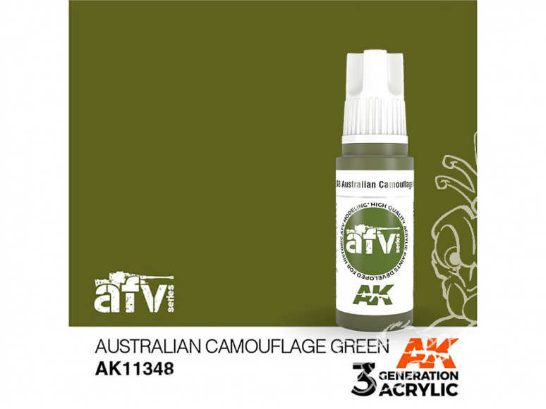 Ak interactive peinture acrylique 3G AK11348 VERT CAMOUFLAGE AUSTRALIEN 17ml AFV