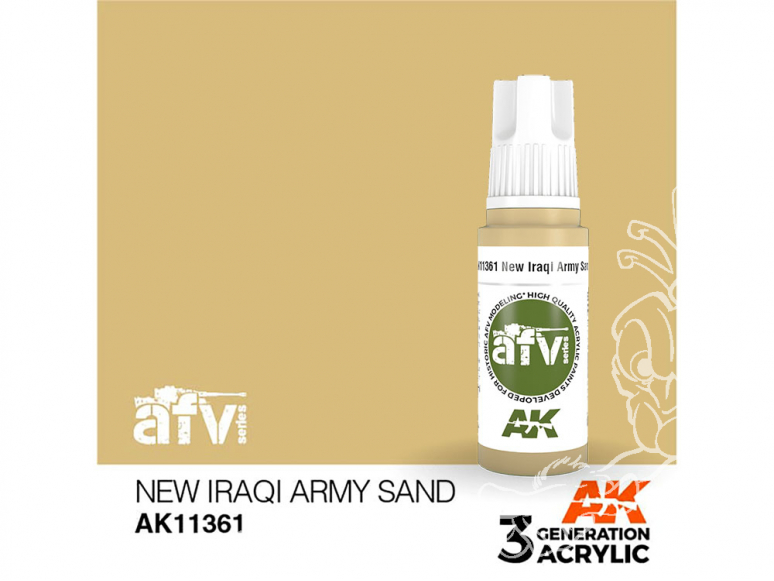 Ak interactive peinture acrylique 3G AK11361 NOUVEAU SABLE DE L'ARMÉE IRAKIENNE 17ml AFV