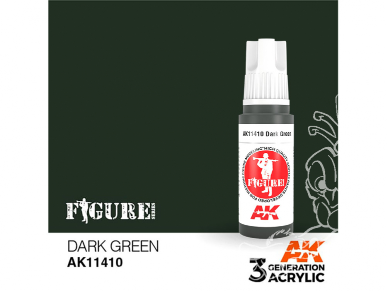 Ak interactive peinture acrylique 3G AK11410 VERT FONCÉ 17ml FIGURINE