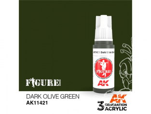 Ak interactive peinture acrylique 3G AK11421 VERT OLIVE FONCÉ 17ml FIGURINE