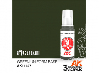 Ak interactive peinture acrylique 3G AK11427 BASE UNIFORME VERT 17ml FIGURINE