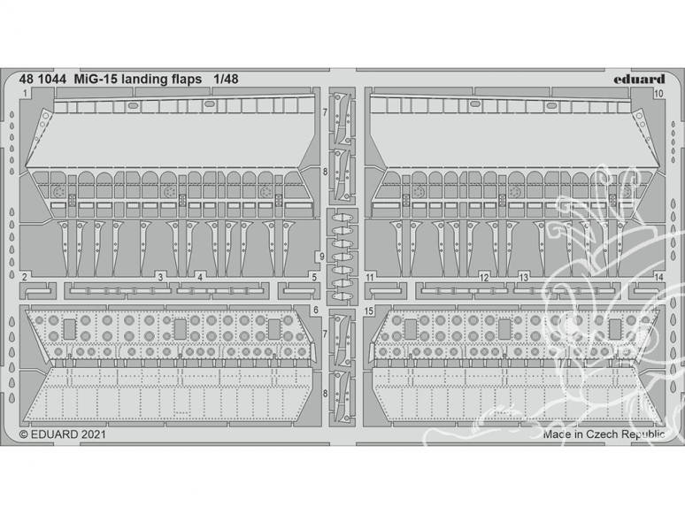 EDUARD photodecoupe avion 481044 Volets d'atterrissage MiG-15 Bronco / Hobby 2000 1/48