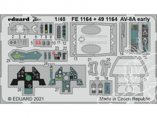 EDUARD photodecoupe avion 491164 Amélioration AV-8A Early Kinetic 1/48