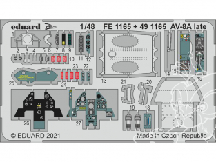 EDUARD photodecoupe avion 491165 Amélioration AV-8A Late Kinetic 1/48