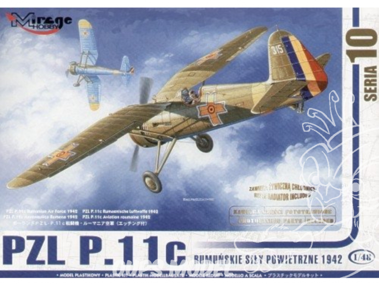 Mirage maquette avion 48103 PZL P.11c Force aérienne roumaine 1942 1/72