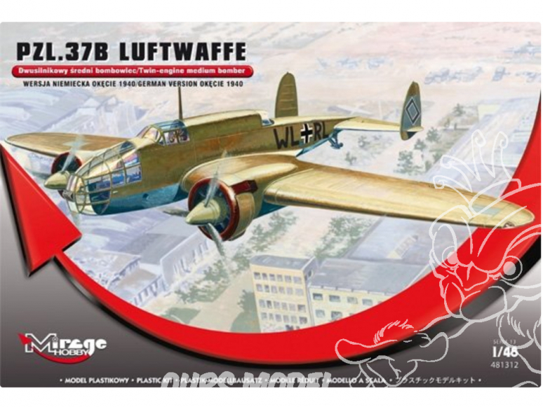 Mirage maquette avion 481312 PZL.37B LUFTWAFFE Version allemande Okecie 1940 1/48