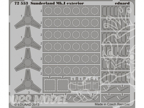 Eduard photodecoupe avion 72553 Exterieur Sunderland Mk.I 1/72