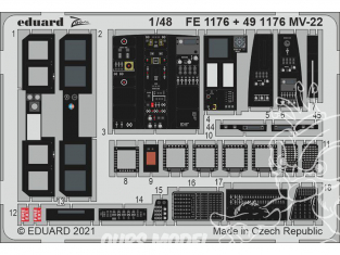 EDUARD photodecoupe avion FE1176 Zoom amélioration MV-22 Hobby Boss 1/48