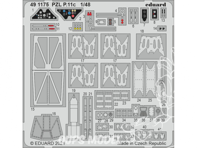 EDUARD photodecoupe avion 491175 Amélioration PZL P.11c Arma Hobby 1/48