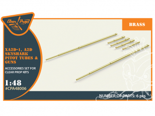 Clear Prop kit d'amelioration avion CPA48006 XA2D-1 A2D Skyshark Tubes Pitot et canons 1/48