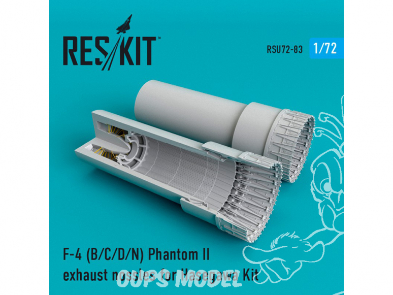 ResKit kit d'amelioration Avion RSU72-0083 Tuyère pour F-4 Phantom II (B / C / D / N) pour kit Hasegawa 1/72