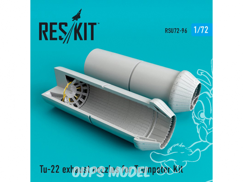 ResKit kit d'amelioration Avion RSU72-0096 Tuyère Tu-22 Blinder pour kit trumpeter 1/72