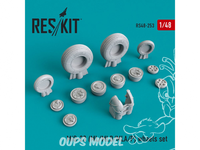 ResKit kit d'amelioration Avion RS48-0253 Jeu de roues MiG-23 (ML / MLD / MLA / P) 1/48