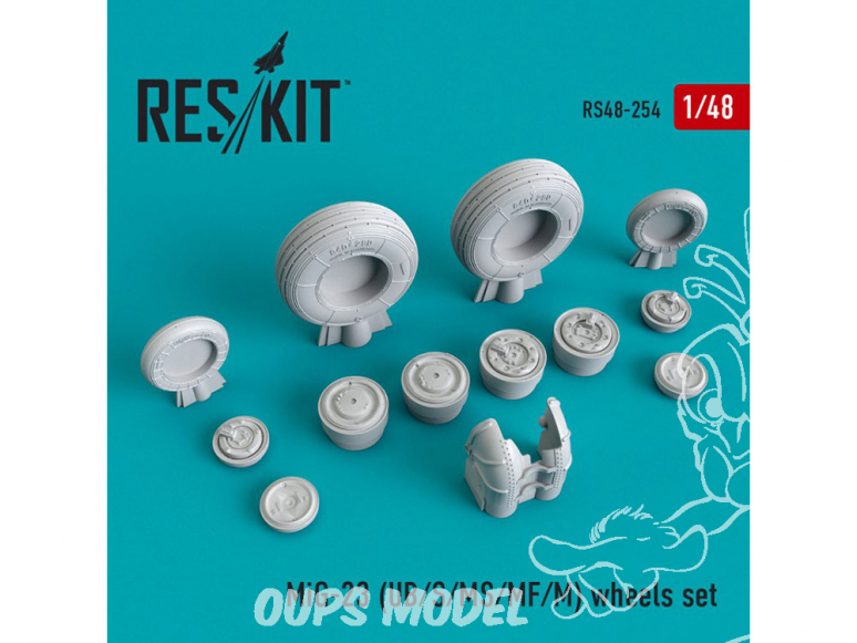 ResKit kit d'amelioration Avion RS48-0254 Jeu de roues MiG-23 (UB / S / MS / MF / M) 1/48