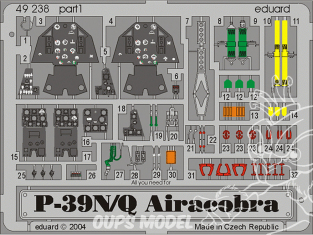 EDUARD photodecoupe avion 49238 Amélioration P-39Q/N Eduard 1/48