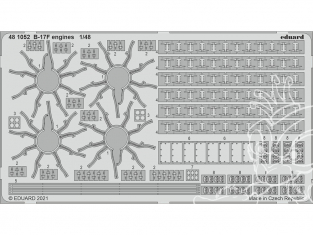 EDUARD photodecoupe avion 481052 Moteurs B-17F Hk Models 1/48