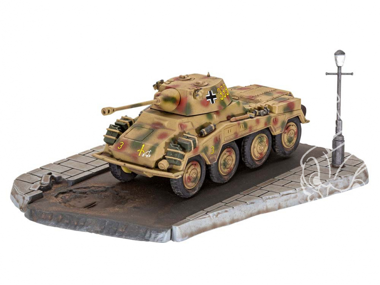 Revell maquette militaire First diorama Set 03298 Sd.Kfz. 234/2 Puma inclus colle pinceau et peintures principales 1/76