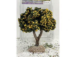 Fr Décor arbres 91591J Arbre fruitier double branche pommier jaune tronc bois 110mm Made in France