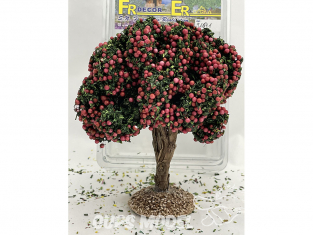 Fr Décor arbres 91691 Arbre fruitier double branche pommier rouge tronc bois 140mm Made in France