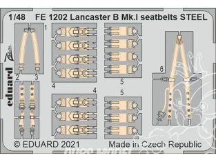 EDUARD photodecoupe avion FE1202 Harnais métal Lancaster B Mk.I Hk Models 1/48