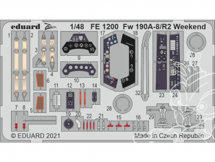 EDUARD photodecoupe avion FE1200 Zoom amélioration Focke Wulf Fw 190A-8/R2 WeekEnd Eduard 1/48