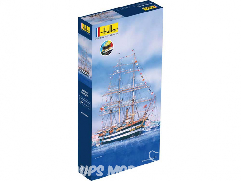 Heller maquette bateau 58807 STARTER KIT Amerigo Vespucci inclus peintures principales colle et pinceau 1/150