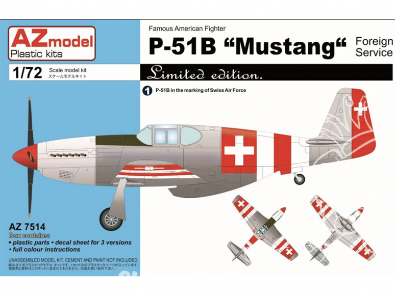 AZ Model Kit avion AZ7514 North American P-51B Mustang Étranger 1/72