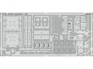 EDUARD photodecoupe hélicoptère 481057 Intérieur cargo Mi-24P Zvezda 1/48