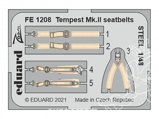 EDUARD photodecoupe avion FE1208 Harnais métal Tempest Mk.II Eduard 1/48