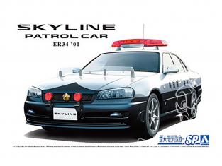 Aoshima maquette voiture 61251 Nissan Skyline Patrol car ER34 2001 1/24