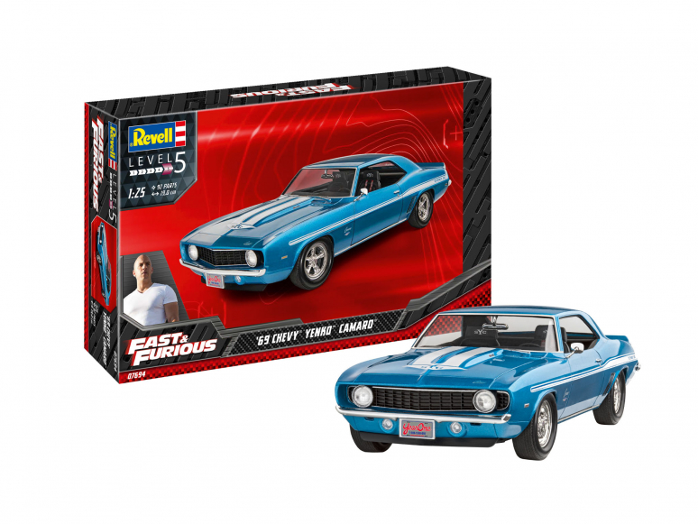 Revell maquette voiture 07694 model set Fast And Furious 1969 Camaro Yenko Inclus peintures principale colle et pinceau 1/25