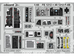 EDUARD photodecoupe avion 491212 Amélioration F-4B Phantom Tamiya 1/48