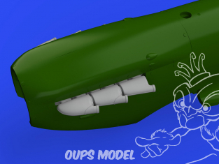 Eduard kit d'amelioration avion brassin 648667 Echappement rond three-stacks Spitfire Mk.V Eduard 1/48