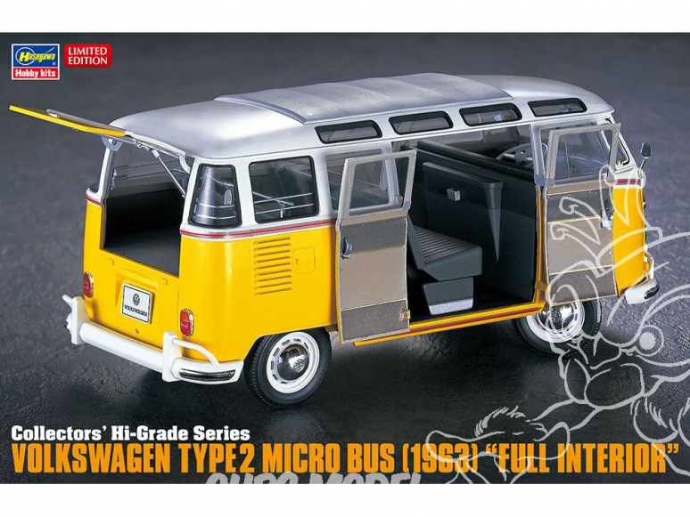 Hasegawa maquette voiture 51048 Volkswagen Type 2 Minibus (1963) « Intérieur complet » 1/24