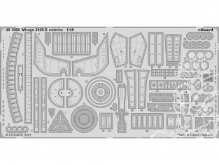 EDUARD photodecoupe avion 481069 Extérieur Mirage 2000D Kinetic 1/48