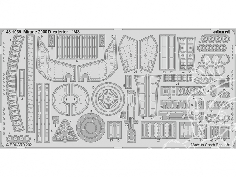 EDUARD photodecoupe avion 481069 Extérieur Mirage 2000D Kinetic 1/48