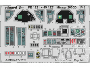 EDUARD photodecoupe avion 491221 Amélioration Mirage 2000D Kinetic 1/48