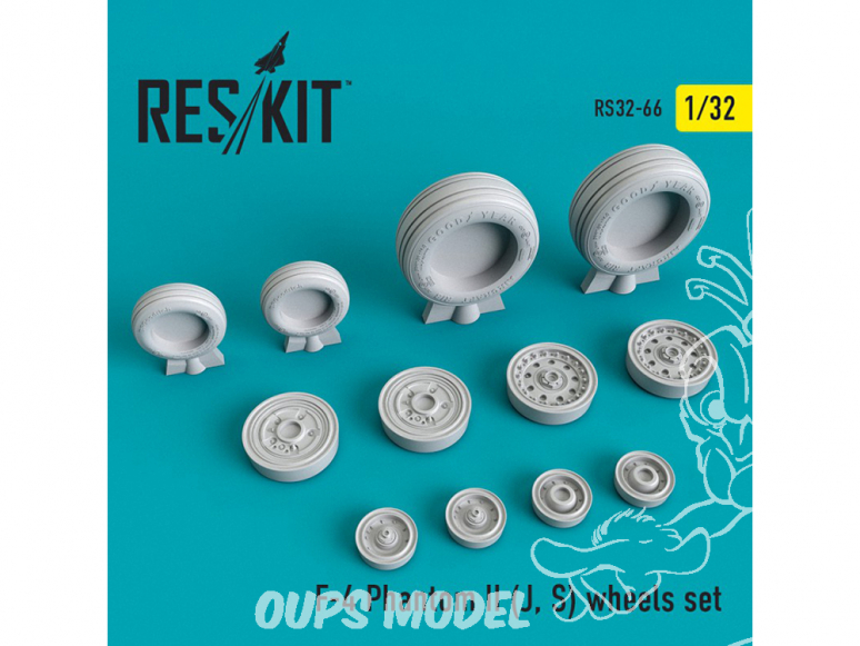 ResKit kit d'amelioration avion RS32-0066 Ensemble de roues pour F-4 Phantom II (J, S) 1/32