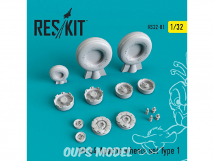 ResKit kit d'amelioration helicoptére RS32-0081 Ensemble de roues pour AH-64 Apache Type 1 1/32